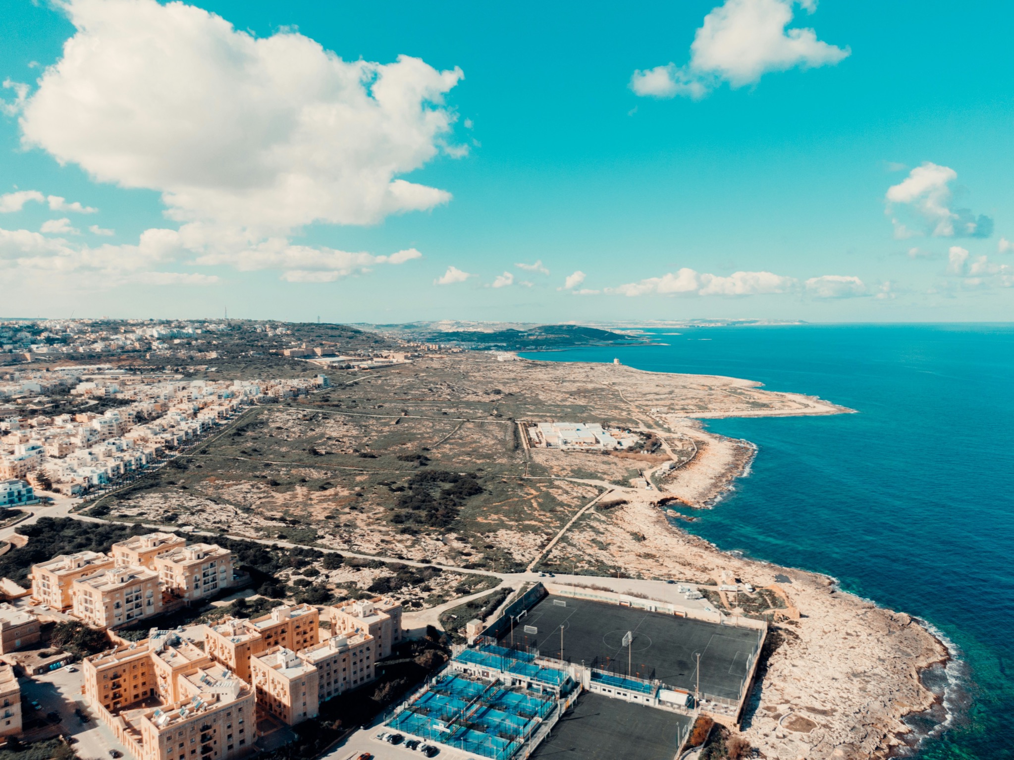 Padel courts on the Mediterranean coast